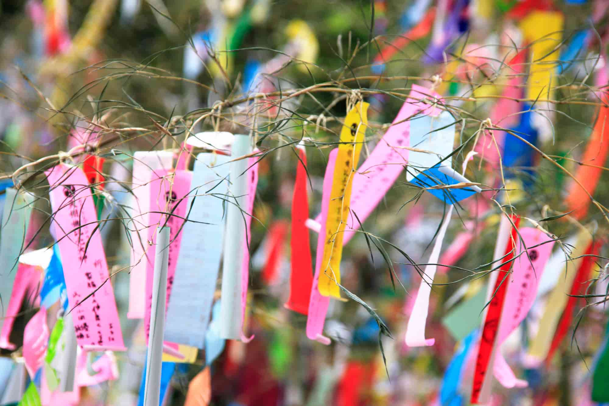 日本の七夕祭りの短冊